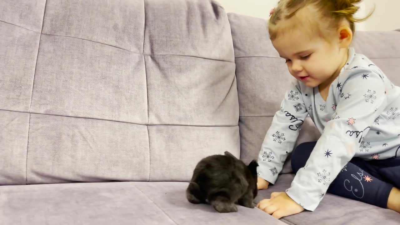 Adorable Little Girl Treats Her Baby Bunny Like A Baby! (Cutest Ever!!)