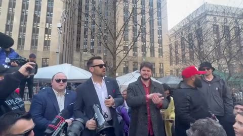 Jack Posobiec to the crowd of supporters and the media vultures “They can