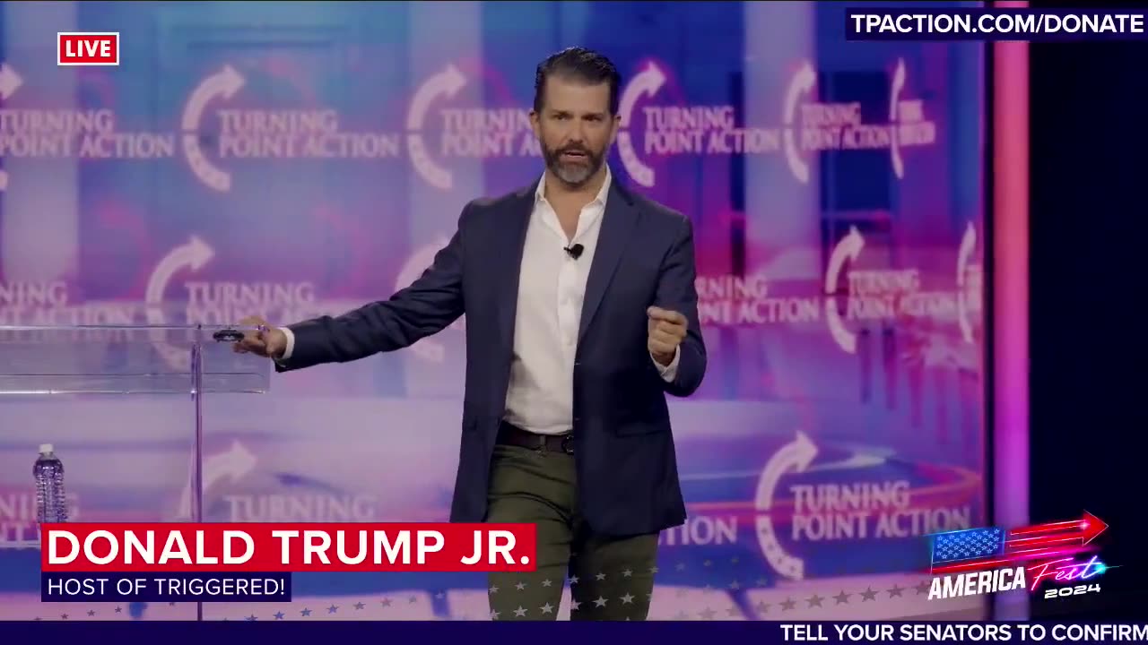 DON TRUMP JR. at AmFest talks about the CR