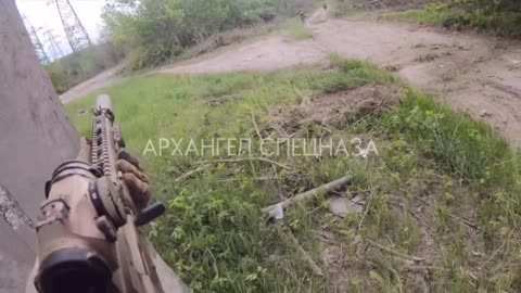 Russian special forces during fire contact with the Armed Forces of Ukraine in the Kharkov region.