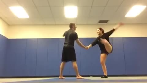 Girl Falls While Attempting Acroyoga Trick