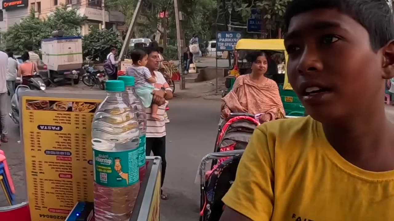 Drinking lassi with baggar