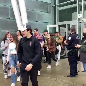 Students from Stevenson High School in Illinois stage a walk out over mask mandates.