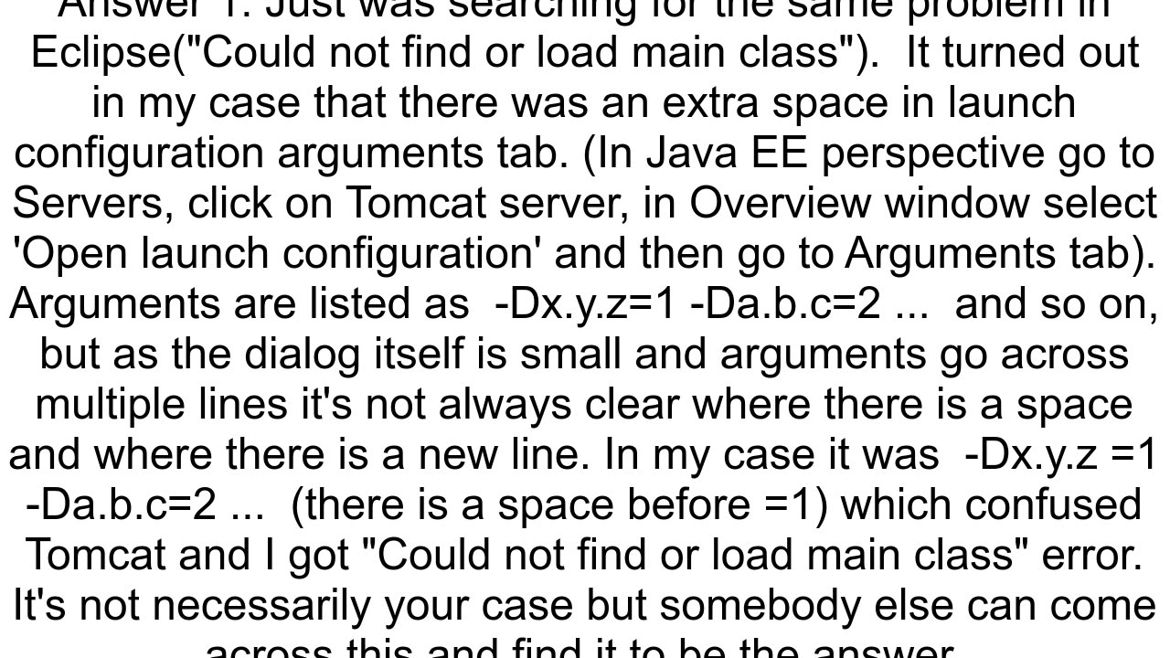 Could not find or load main class in both Tomcat and Workspace