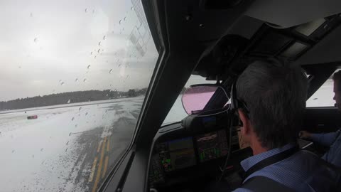 GVII Snow Departure, Before Takeoff