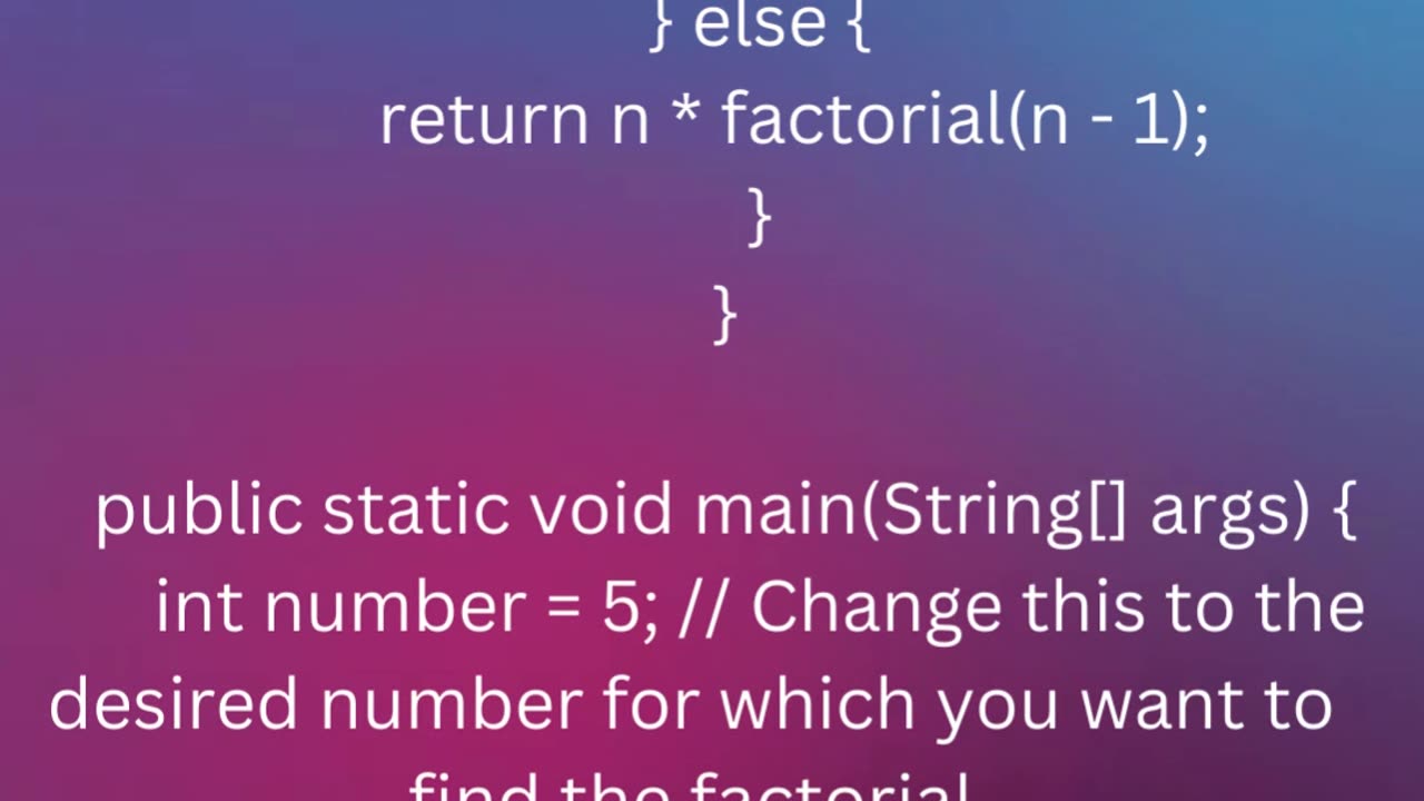 Factorial Program in Java