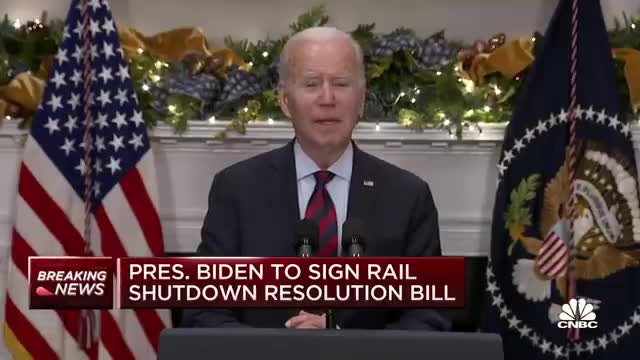 President Biden signs resolution to avoid rail strike