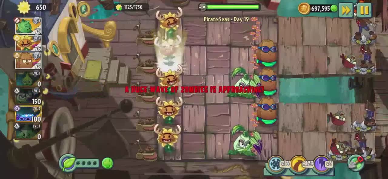 Plants vs Zombies 2 Pirate Seas - Day 19