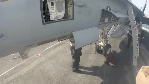 F_A-18C Aircraft Carrier Preflight and Startup