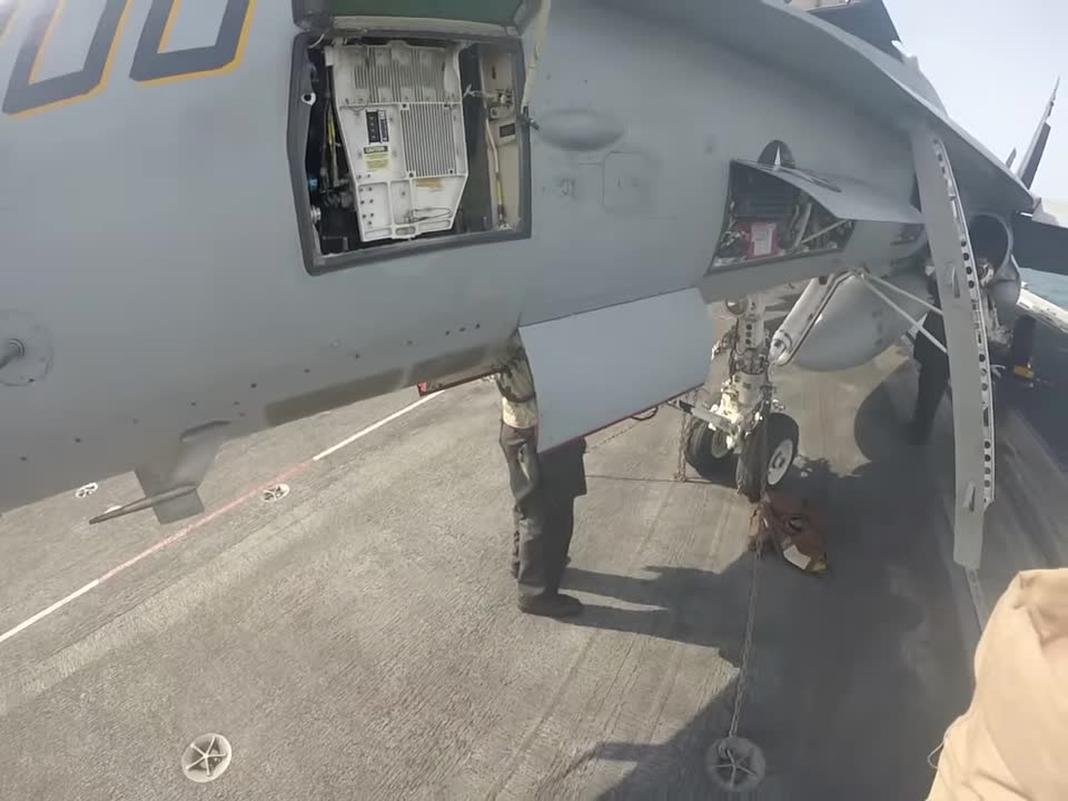 F_A-18C Aircraft Carrier Preflight and Startup