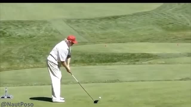 Trump Practicing His Drive