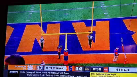 Clemson on wing & prayer missed field goal beats Syracuse