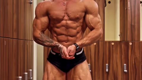 Lewis widgery Bodybuilder flexing muscle