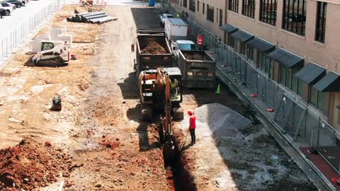 A Back Hoe Excavate