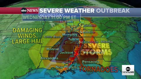 58 million Americans on alert for damaging wind, tornadoes