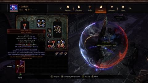 POE SSF Crucible Unique Karui Sceptre Death's Hand