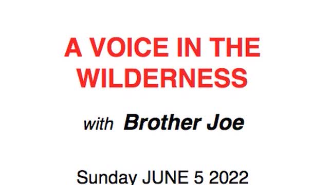 Voice in the wilderness Brother Joe JUne 5 2022