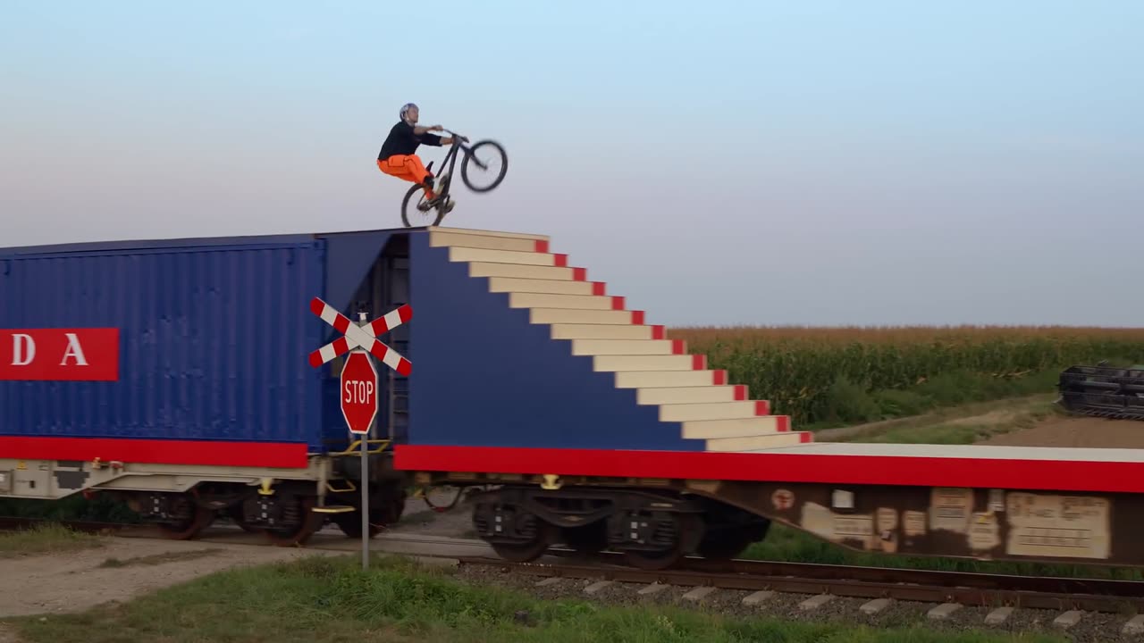 Bike Flip On A Moving Train | First Time In World