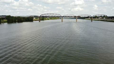 Train on bridge over OH river