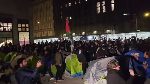 MASS ARRESTS AT NYU Encampment 'Liberated Zone' Tents Removed