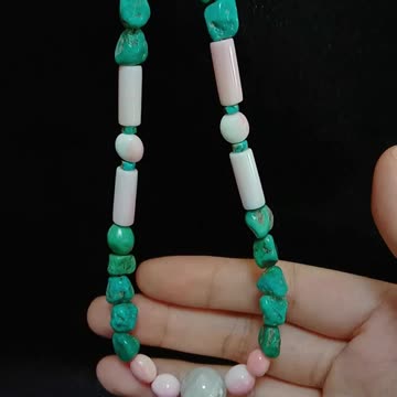 Natural turquoise and pretty pearl beads Princess spiny oyster necklace high quality Genuine 06