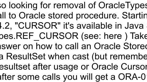 Using Oracle ref cursor in Java without Oracle dependency