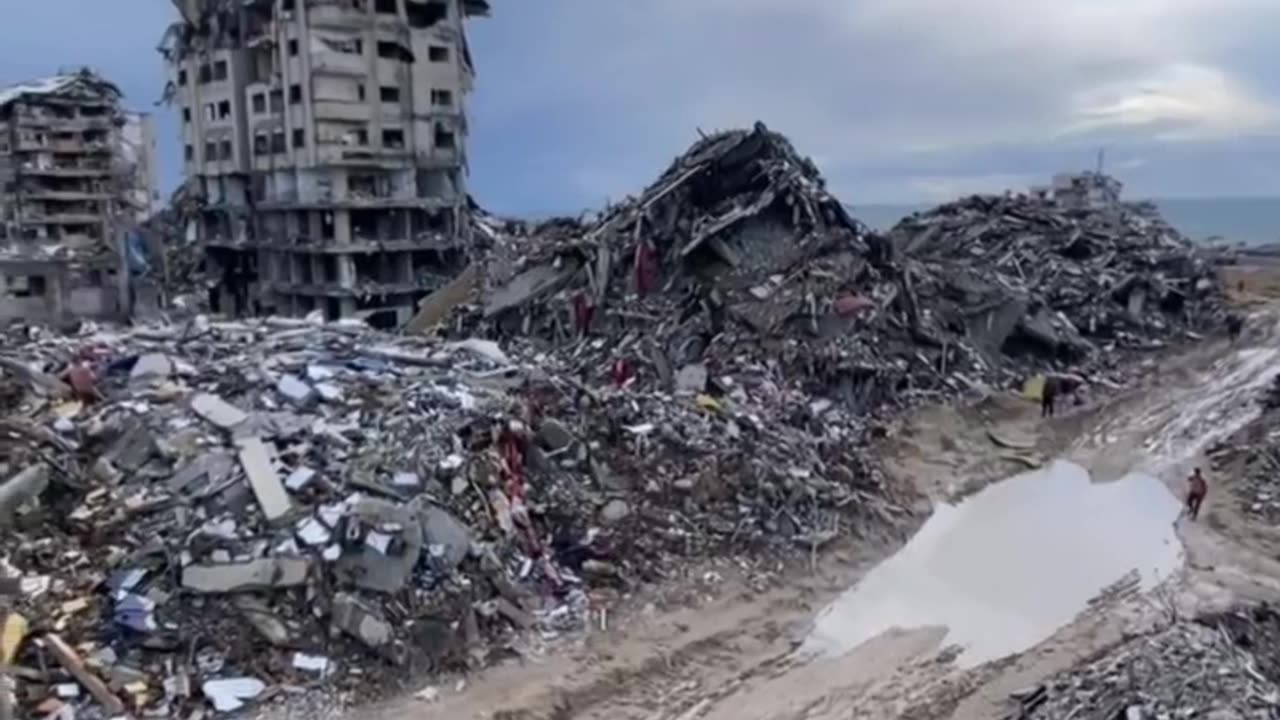 multi-storey buildings were completely destroyed by bombings GAza