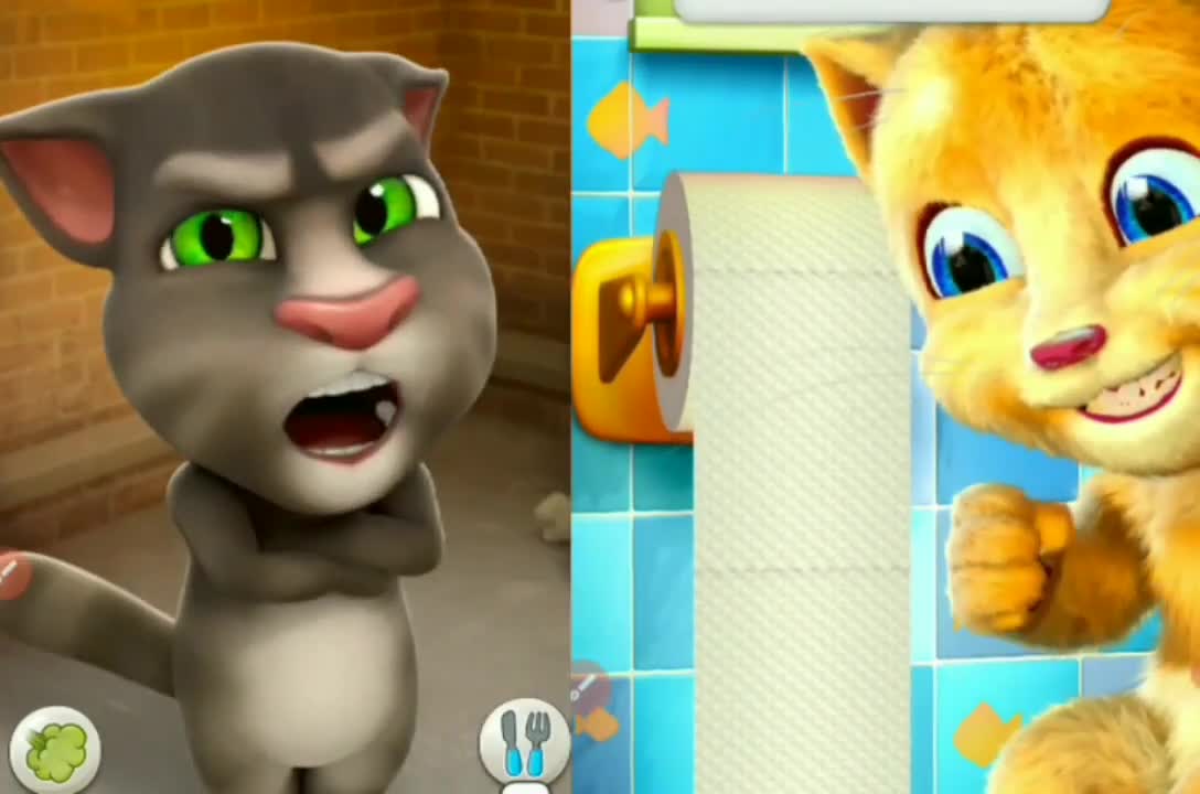 Talking tom vs Ginger " tom " " funny cat "