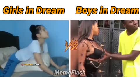 Boys vs girl in dream funny video 