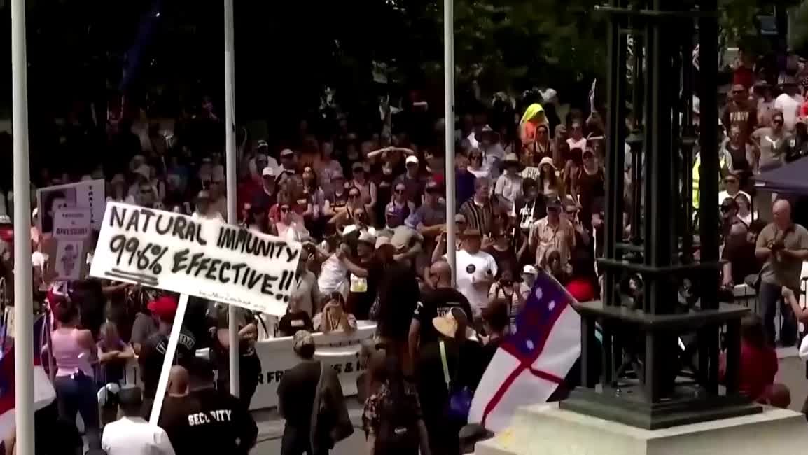 Totalitarian Government: Police arrested several anti-vax protesters who have set up camp on the lawns of New Zealand's parliament inspired by Canada truckers