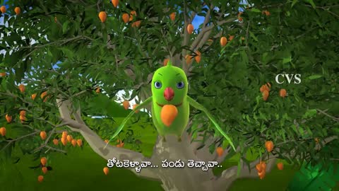 Chitti Chilakamma - Parrots 3D Animation Telugu Rhymes For children with lyrics_p2