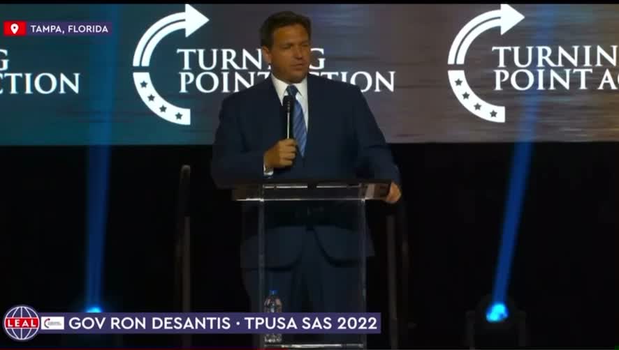 At TPUSA DeSantis says Florida does not indoctrinate kids via education system