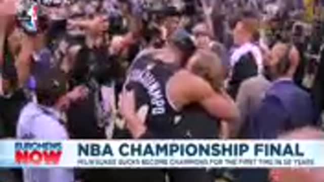 Giannis Antetokounmpo- Greek NBA Finals MVP celebrated by Athens suburb.