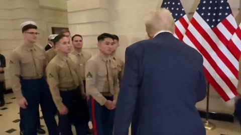 President-elect Trump greets US Marines in France🫡