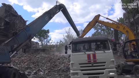 Russia releases footage of debris removal in Ukrainian port of Mariupol