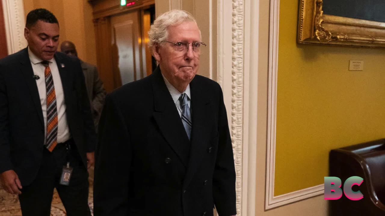 Mitch McConnell falls during Senate Republican lunch