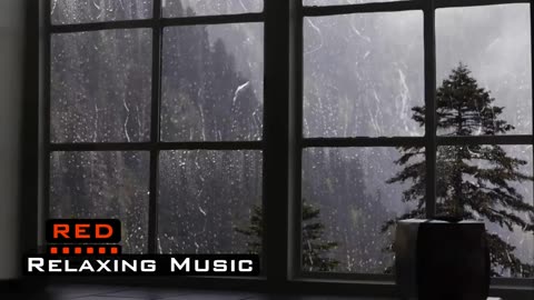 Beautiful rain with soft music