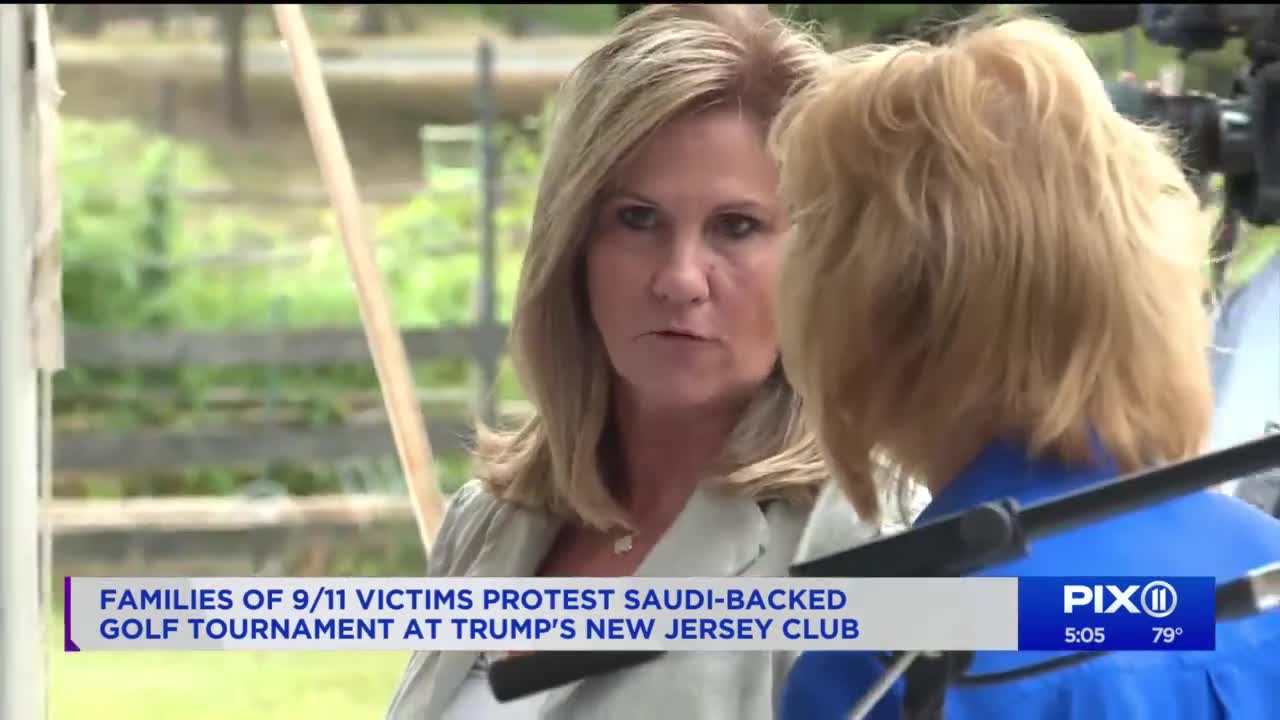 Families of 9/11 victims protest Saudi-backed golf tournament at Trump's NJ club