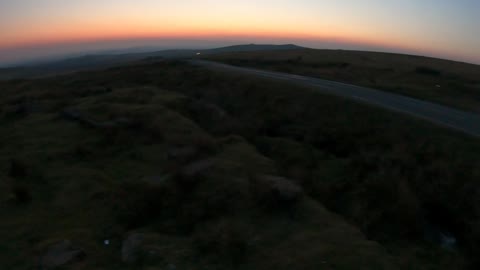 Dun has set overlooking the Tors in Dartmoor.