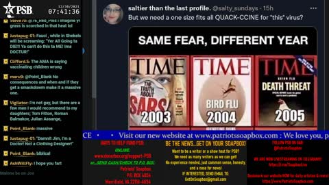 2021-12-30 07:00 EST - Patriots Soapbox AM: with LadyRWB , MykelJaye & DD