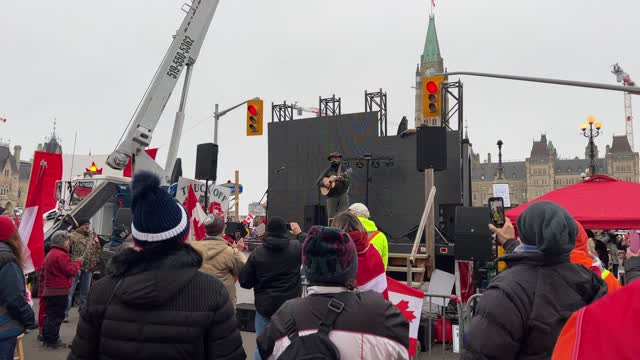 Sound if silence at the truckers freedom rally