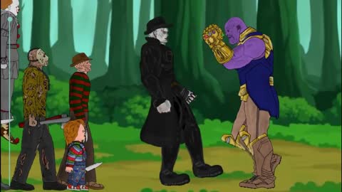 Thanos vs SLENDERMAN, Jason, Freddy, Michael, Pennywise, Chucky, Nemesis, Pyramid Head, Jeff, Tyrant