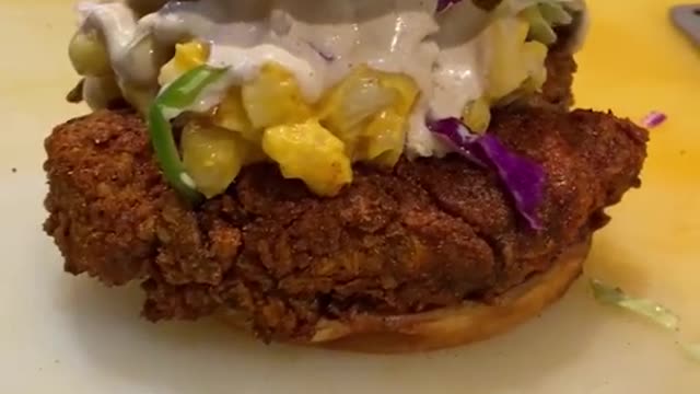 Cucumber chicken burger