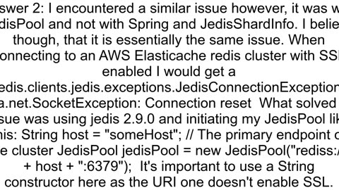 quotCannot get Jedis connectionquot when using SSL with Redis and Spring Data Redis