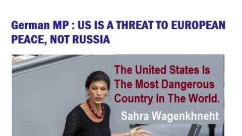 German MP - US is a threat to European peace, not Russia