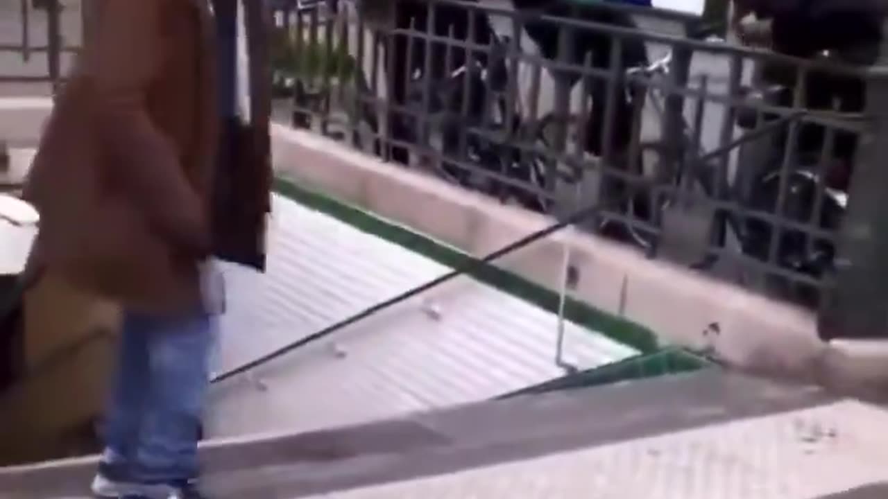 Asshole gets deported after pushing a woman down the stairs