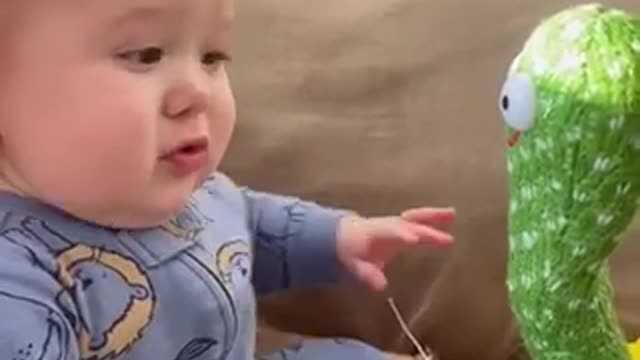 Cute Baby Scares Herself