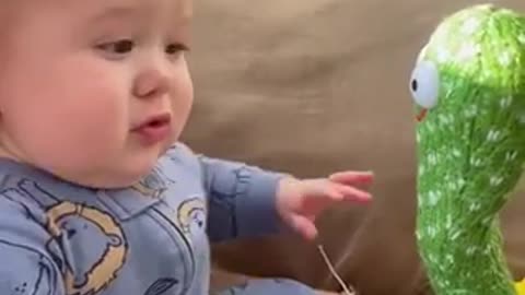 Cute Baby Scares Herself
