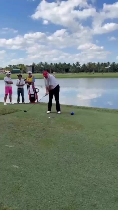 President Trump Smashes Drive Then Trashes Biden