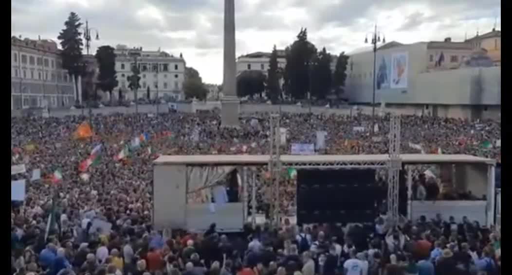 PROTESTING Dock workers from Trieste, Italy - No green pass